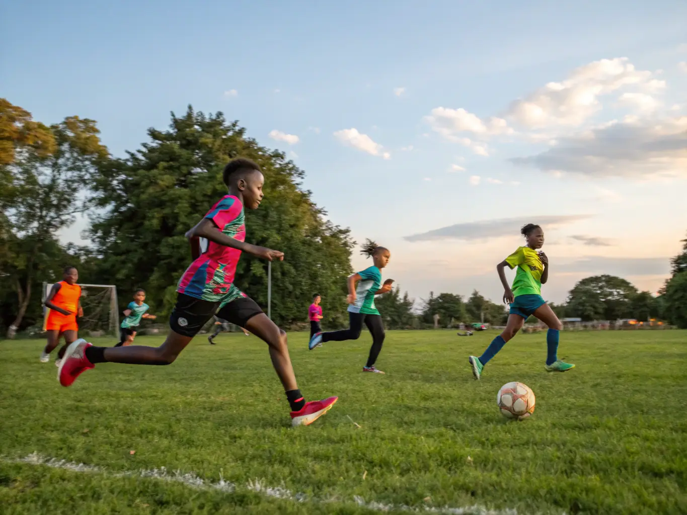 A diverse group of students participating in various athletic activities, highlighting the inclusive and community-focused environment of ETOILE SPORTIVE SEILHACOISE.